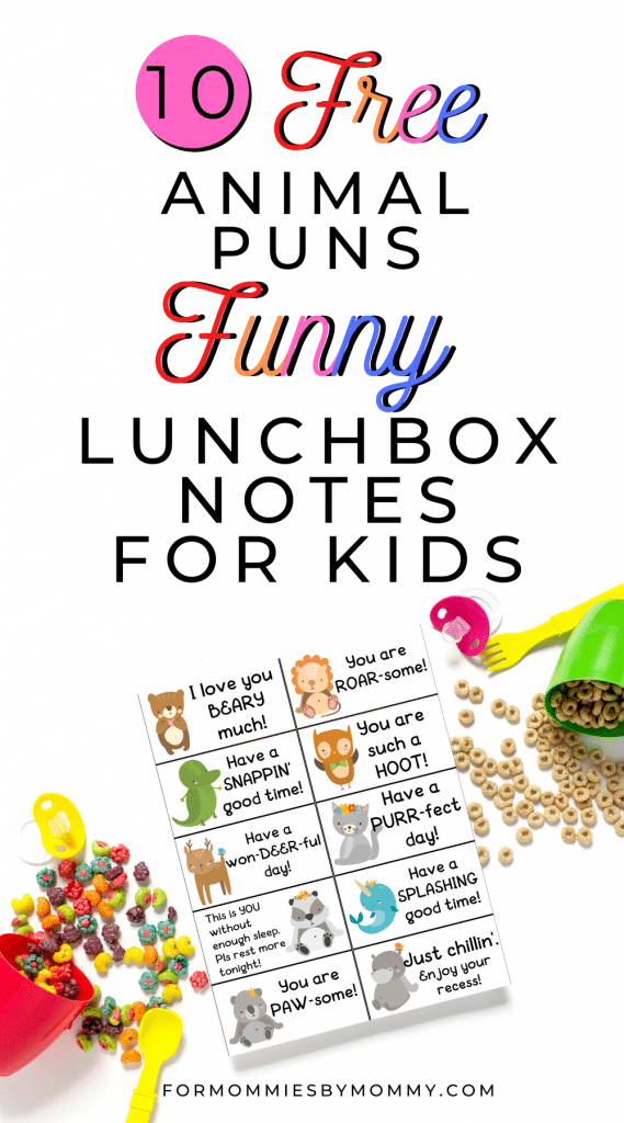 free 10 animal puns funny lunch box notes for kids