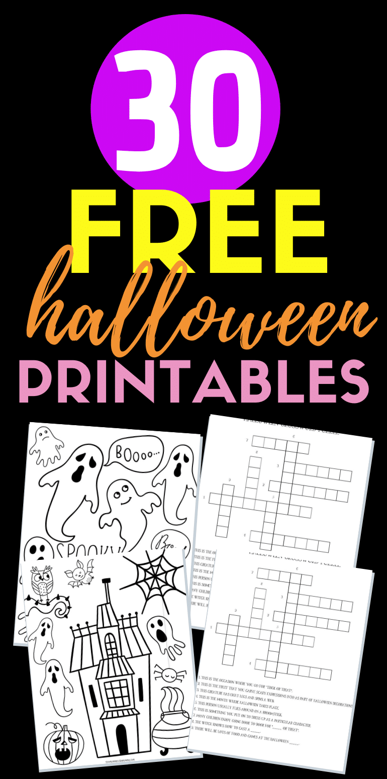30 Super Fun And Cute Free Halloween Printables For Kids