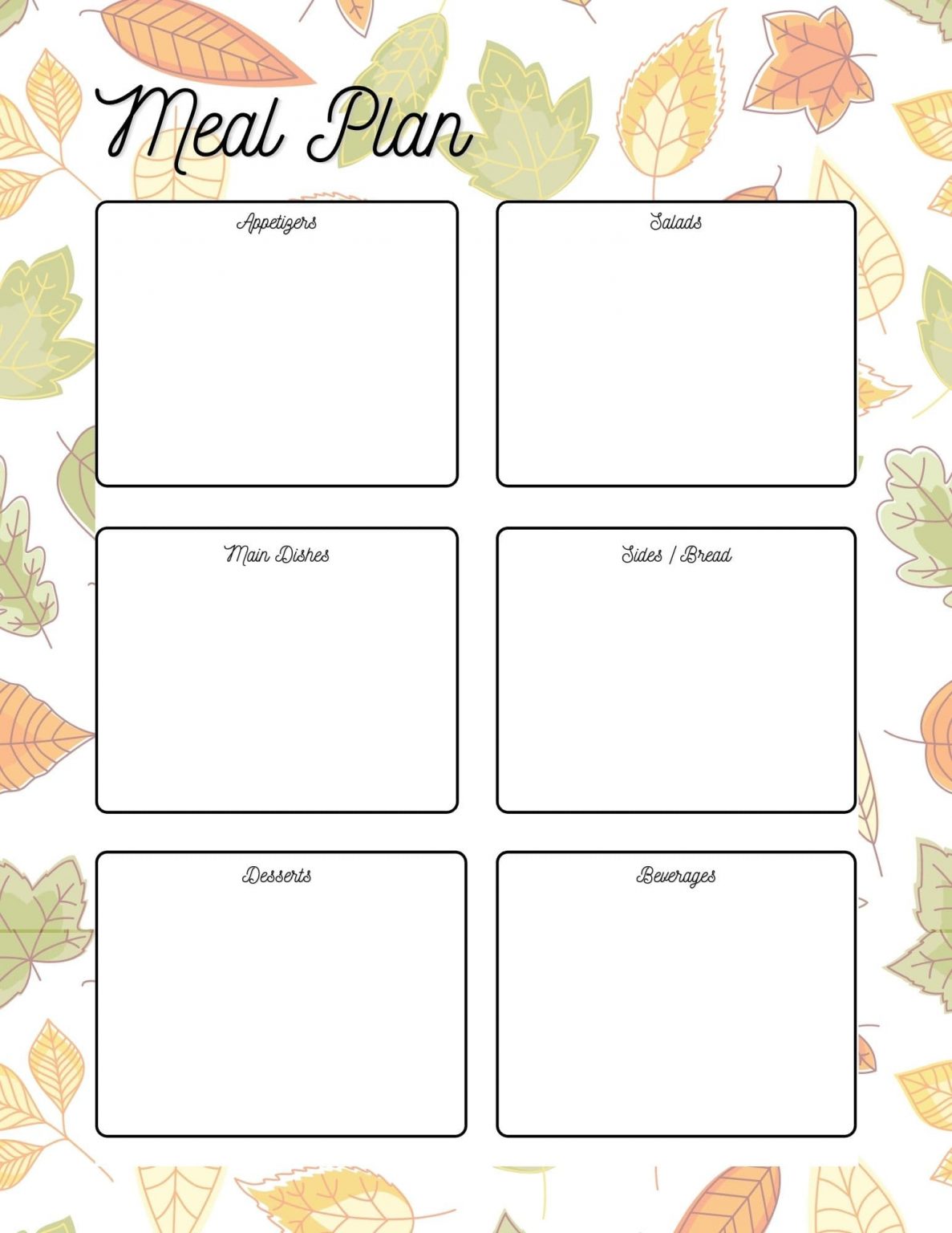 Free Thanksgiving Planner Printable - For Mommies By Mommy