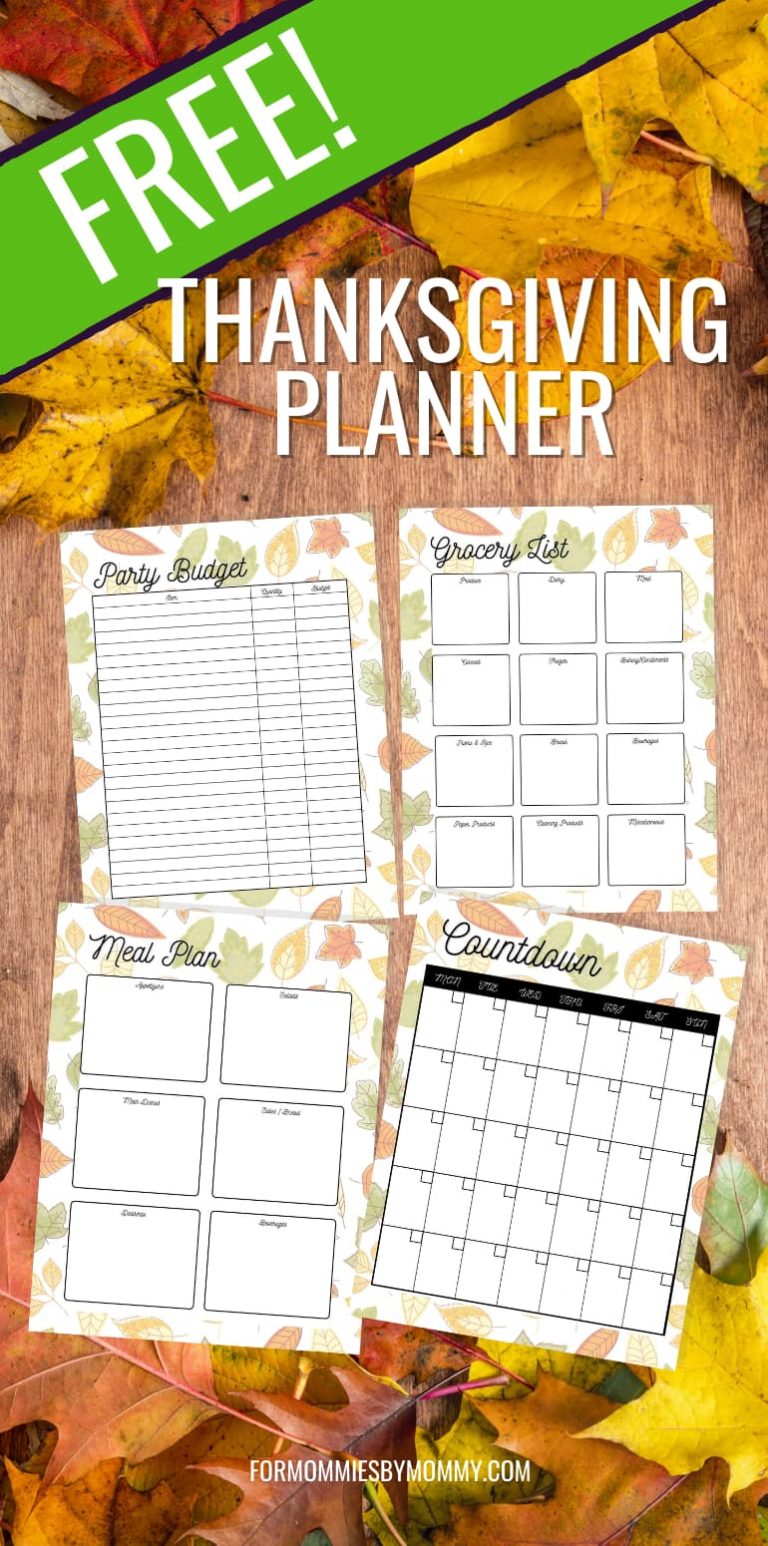 Free Thanksgiving Planner Printable - For Mommies By Mommy